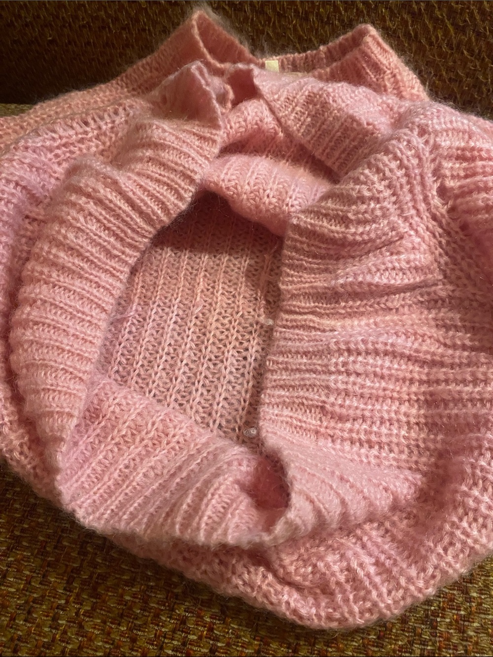 Sezane Cozy mohair blend Pink Chunky Knit Sweater - Picture 9 of 9
